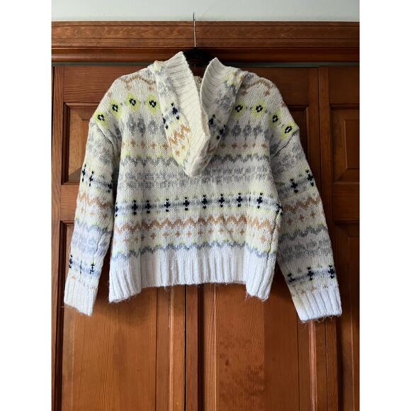 NWT American Eagle Women's Soft & Cozy Fair Isle Sweater Hoodie Multicolor SZ XS - Picture 11 of 12